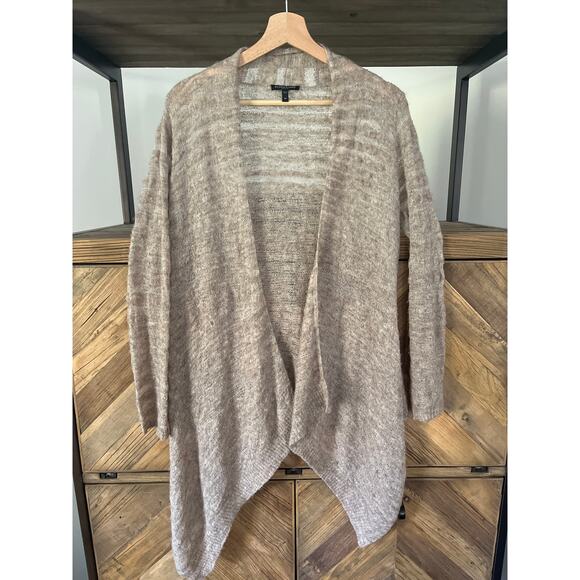 Eileen Fisher Baby Alpaca and Wool Loose Weave Waterfall Cardigan Small Petite - Picture 1 of 6